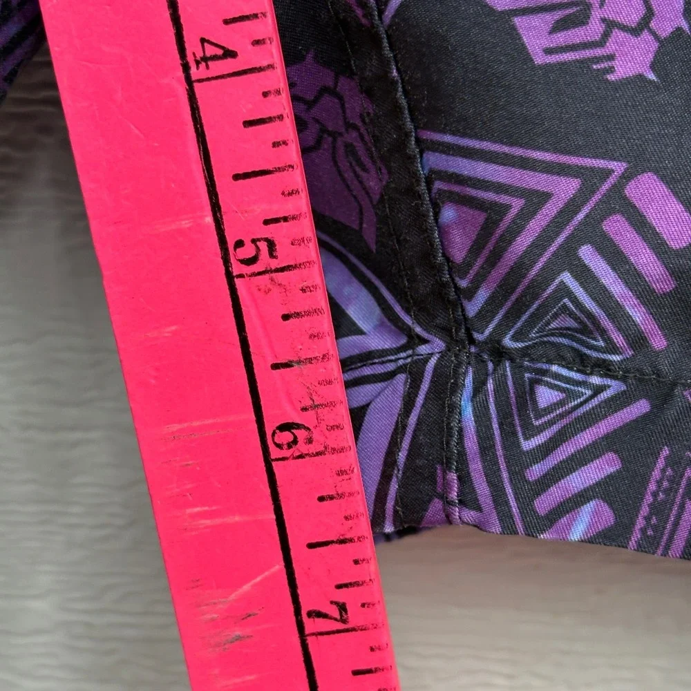Marvel Black Panther Swim Trunks Mens Medium Purple Blue Tribal Geometric Mask